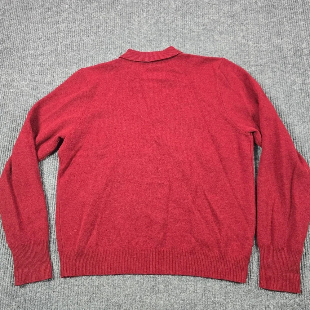 Polo Ralph Lauren Polo Shirt Mens XL Red Lambswool Knit Long Sleeve Casual